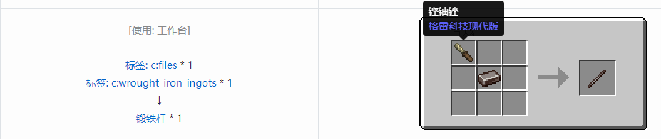 我的世界格雷科技现代版杆合成表大全