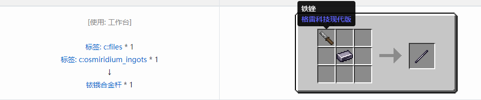 我的世界格雷科技现代版杆合成表大全