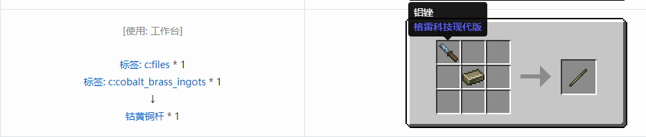 我的世界格雷科技现代版杆合成表大全