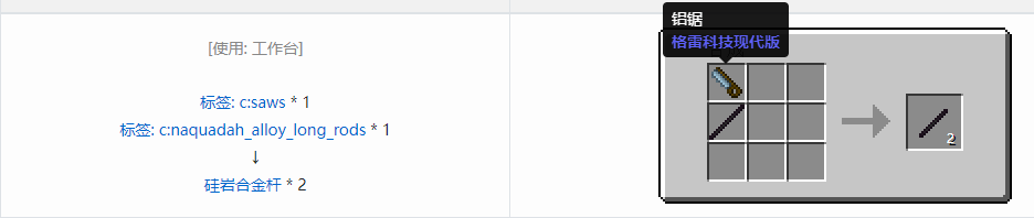 我的世界格雷科技现代版杆合成表大全