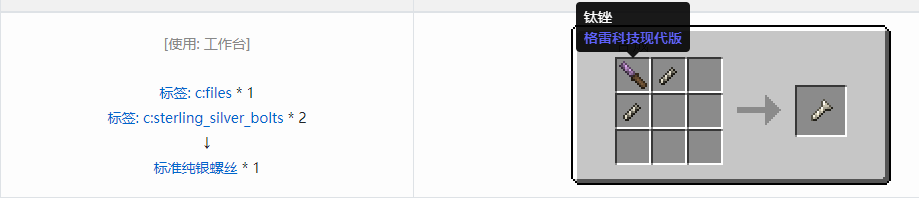 我的世界格雷科技现代版螺丝合成表大全