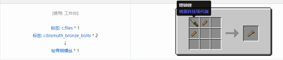 我的世界格雷科技现代版螺丝合成表大全