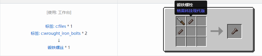 我的世界格雷科技现代版螺丝合成表大全