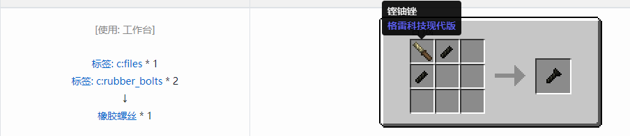 我的世界格雷科技现代版螺丝合成表大全