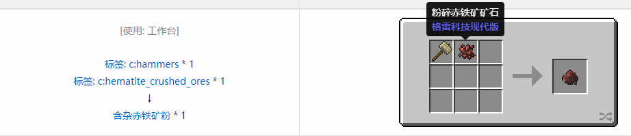 我的世界格雷科技现代版含杂粉合成表大全