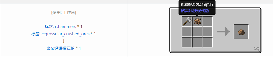 我的世界格雷科技现代版含杂粉合成表大全