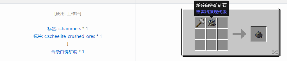 我的世界格雷科技现代版含杂粉合成表大全