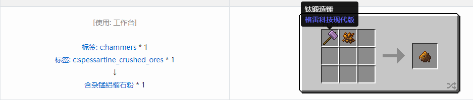 我的世界格雷科技现代版含杂粉合成表大全