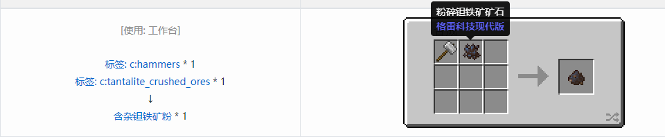 我的世界格雷科技现代版含杂粉合成表大全