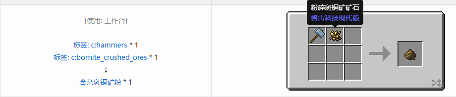 我的世界格雷科技现代版含杂粉合成表大全