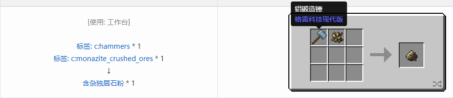 我的世界格雷科技现代版含杂粉合成表大全