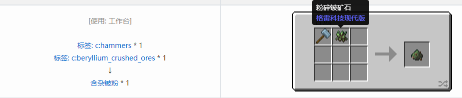 我的世界格雷科技现代版含杂粉合成表大全