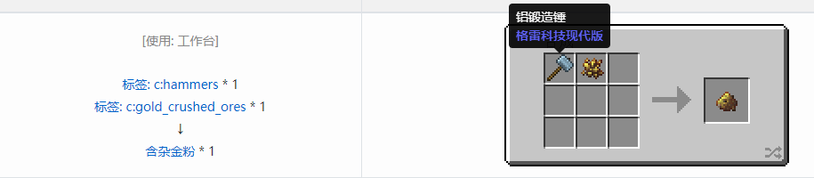 我的世界格雷科技现代版含杂粉合成表大全
