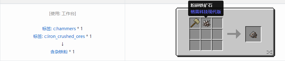 我的世界格雷科技现代版含杂粉合成表大全