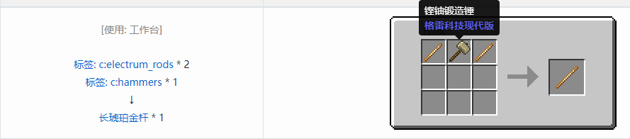 我的世界格雷科技现代版长杆合成表大全