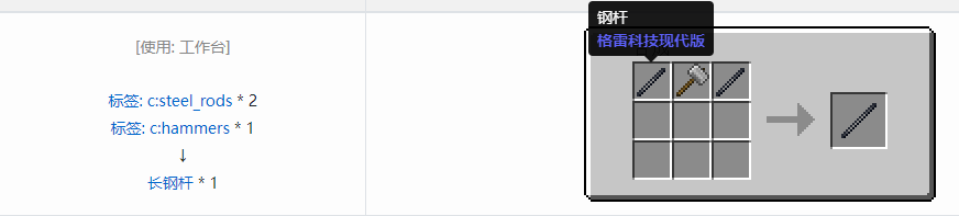 我的世界格雷科技现代版长杆合成表大全