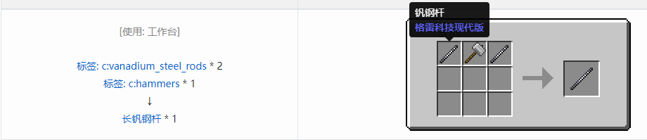我的世界格雷科技现代版长杆合成表大全