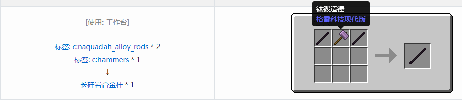 我的世界格雷科技现代版长杆合成表大全