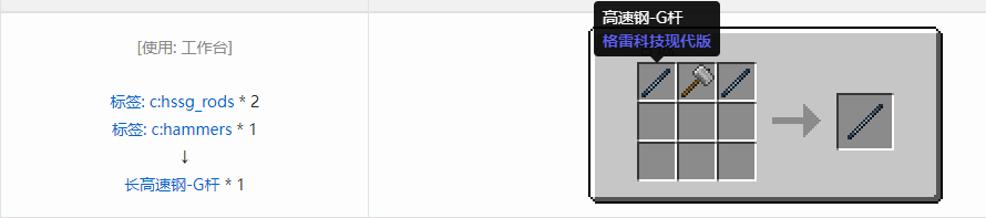 我的世界格雷科技现代版长杆合成表大全