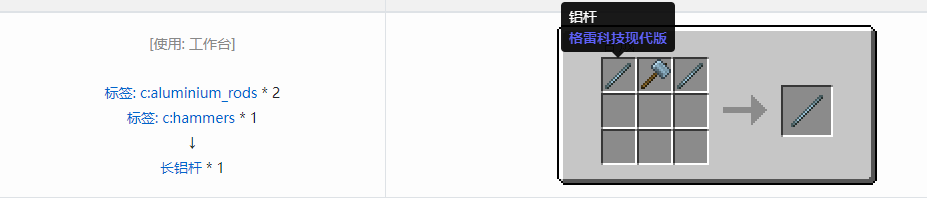 我的世界格雷科技现代版长杆合成表大全