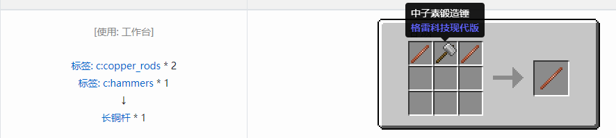 我的世界格雷科技现代版长杆合成表大全
