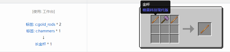 我的世界格雷科技现代版长杆合成表大全