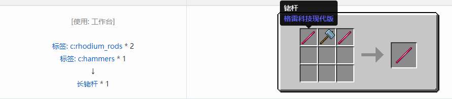 我的世界格雷科技现代版长杆合成表大全