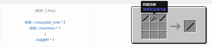 我的世界格雷科技现代版长杆合成表大全