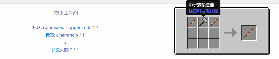 我的世界格雷科技现代版长杆合成表大全
