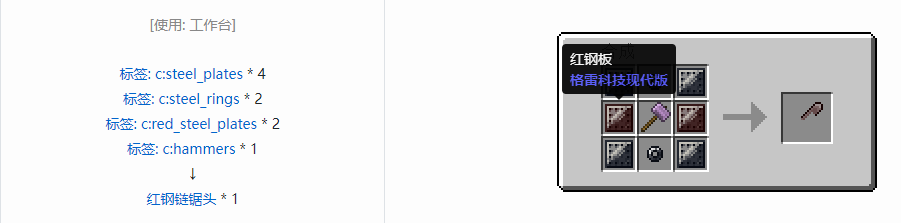 我的世界格雷科技现代版链锯头合成表大全