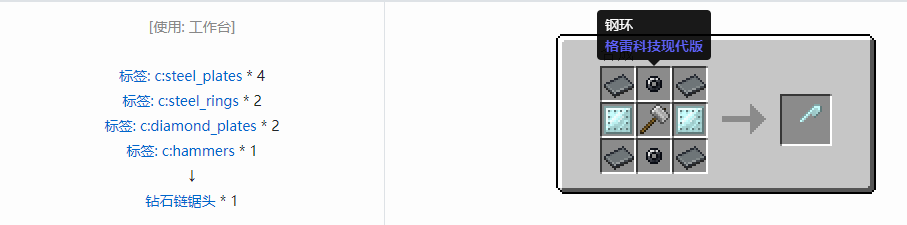 我的世界格雷科技现代版链锯头合成表大全