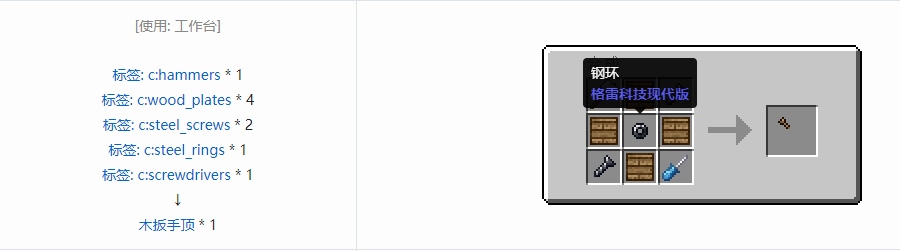 我的世界格雷科技现代版扳手顶合成表大全