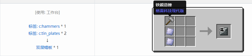 我的世界格雷科技现代版双层板合成表大全