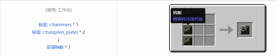 我的世界格雷科技现代版双层板合成表大全