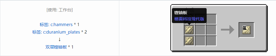 我的世界格雷科技现代版双层板合成表大全
