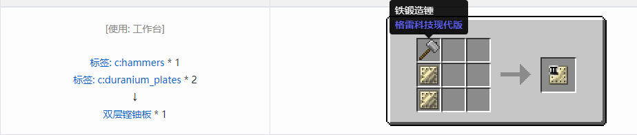我的世界格雷科技现代版双层板合成表大全