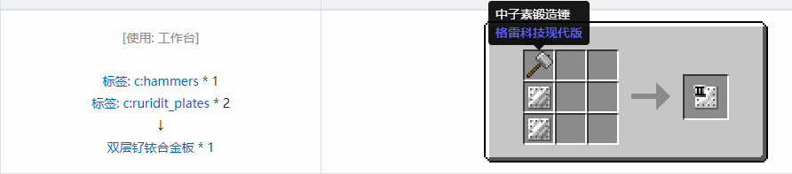我的世界格雷科技现代版双层板合成表大全