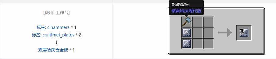 我的世界格雷科技现代版双层板合成表大全
