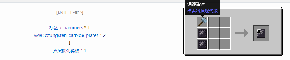我的世界格雷科技现代版双层板合成表大全