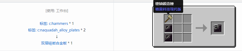 我的世界格雷科技现代版双层板合成表大全