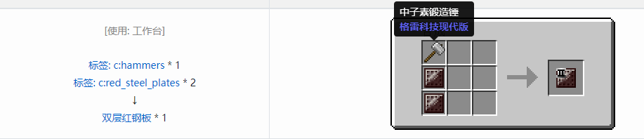 我的世界格雷科技现代版双层板合成表大全
