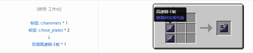 我的世界格雷科技现代版双层板合成表大全