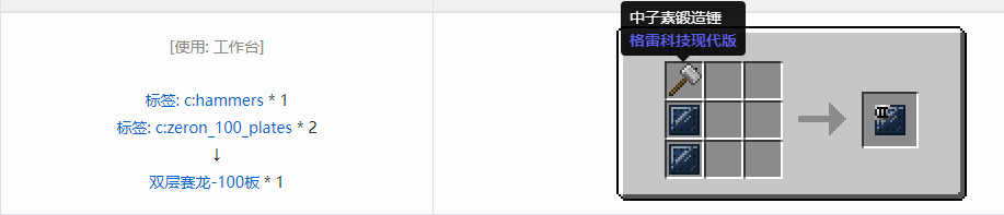 我的世界格雷科技现代版双层板合成表大全