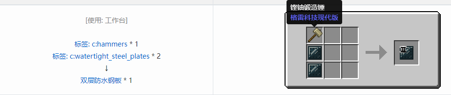我的世界格雷科技现代版双层板合成表大全