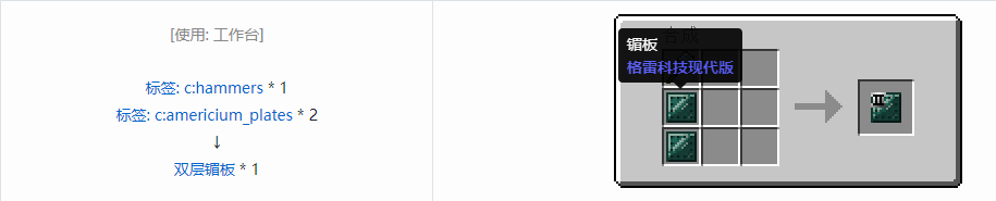 我的世界格雷科技现代版双层板合成表大全
