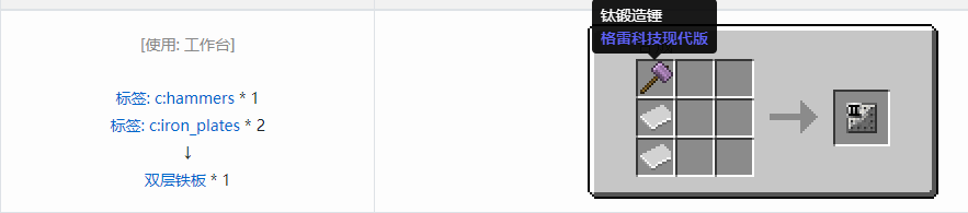 我的世界格雷科技现代版双层板合成表大全
