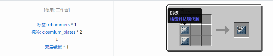 我的世界格雷科技现代版双层板合成表大全