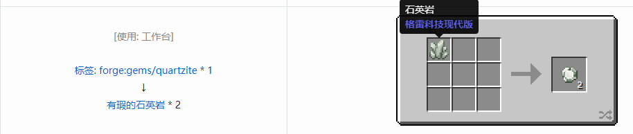 我的世界格雷科技现代版有瑕宝石合成表大全