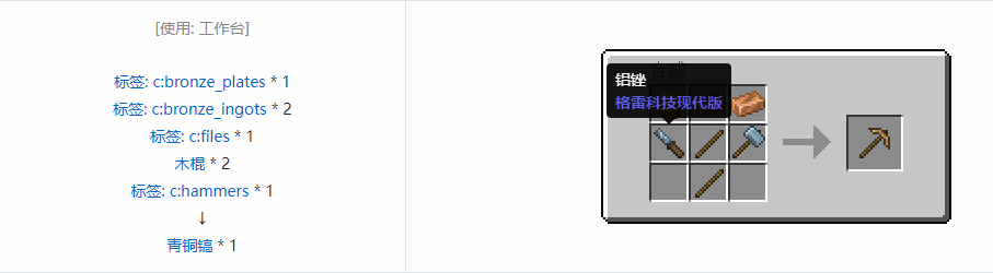 我的世界格雷科技现代版工具合成表大全