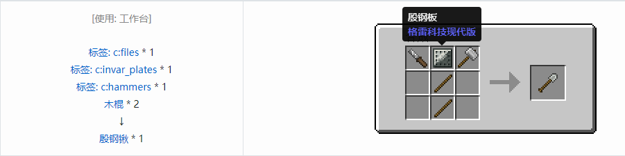 我的世界格雷科技现代版工具合成表大全